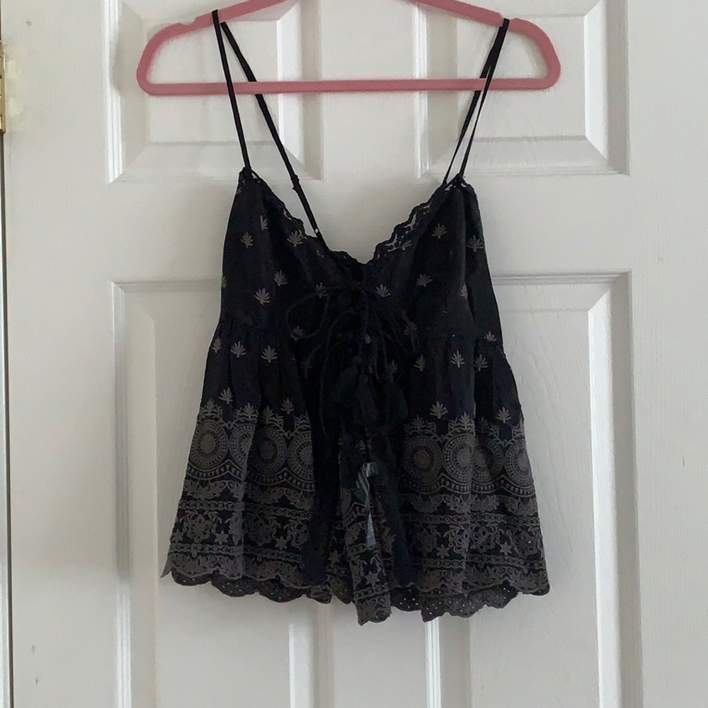 silky black summer top
